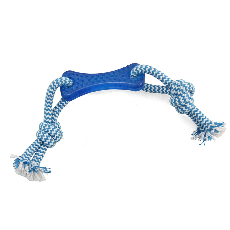 Triol. Игрушка для собак из термопластичной резины "Кость с веревкой"