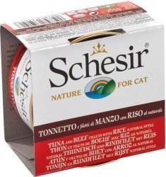 Schesir Wet Adult Cat Tuna and Beef Fillets & Rice