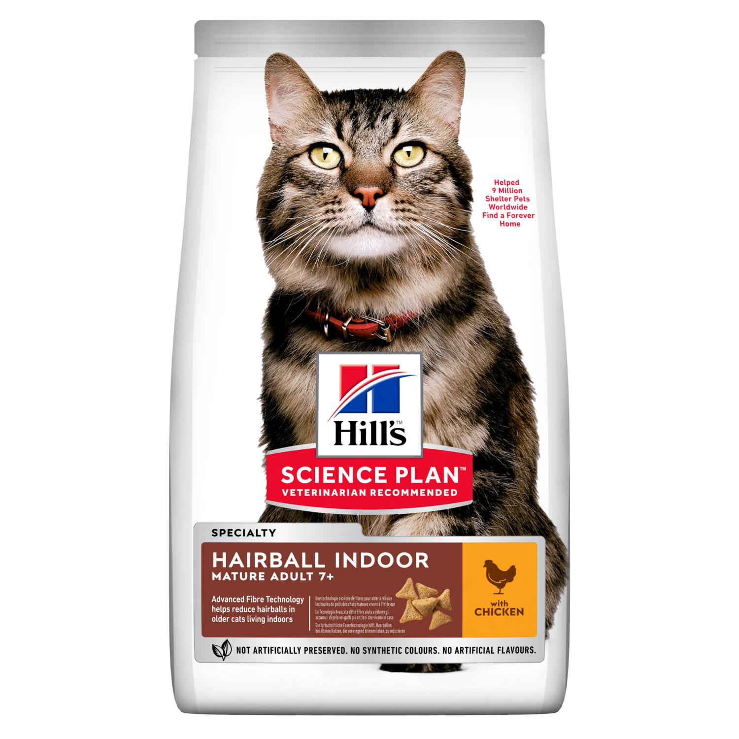 Hill's Science Plan Feline Mature Adult 7+ Hairball Indoor Chicken
