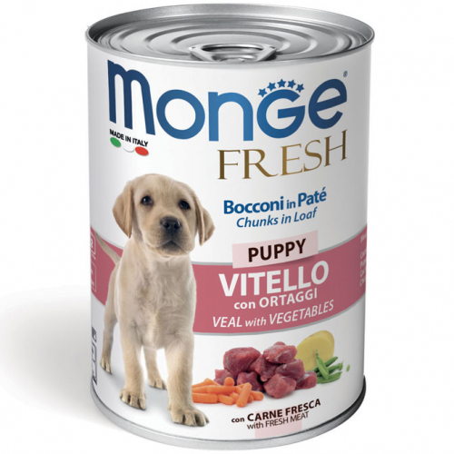 Monge Dog Wet Fresh Veal with Vegetables Puppy Chunks