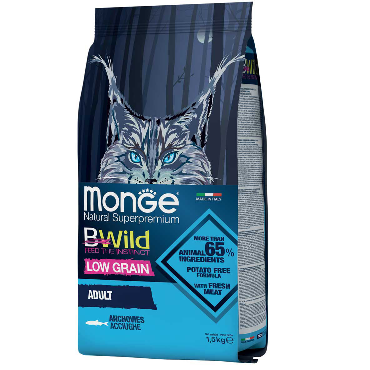 Monge Cat BWild Low Grain Adult Anchovies